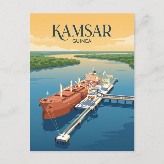 Kamsar hamn Guinea Vykort (Framsida)