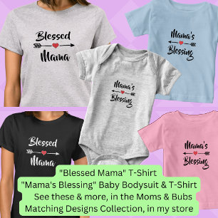 Kan ändra text - färgad Mamma, matchande Mamma Bab T Shirt