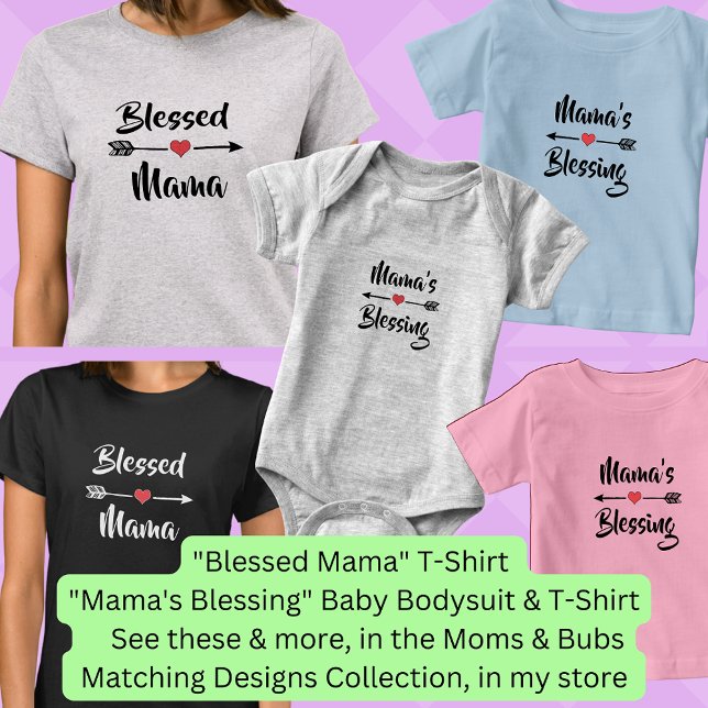 Kan ändra text - färgad Mamma, matchande Mamma Bab T Shirt (Skapare uppladdad)