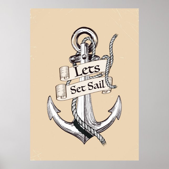 kan ange nautisk vintage poster (Framsidan)