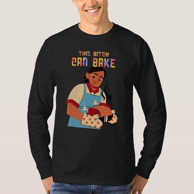 Kan Bake Girl Kärlek Baking Funny Text T Shirt (Framsida)