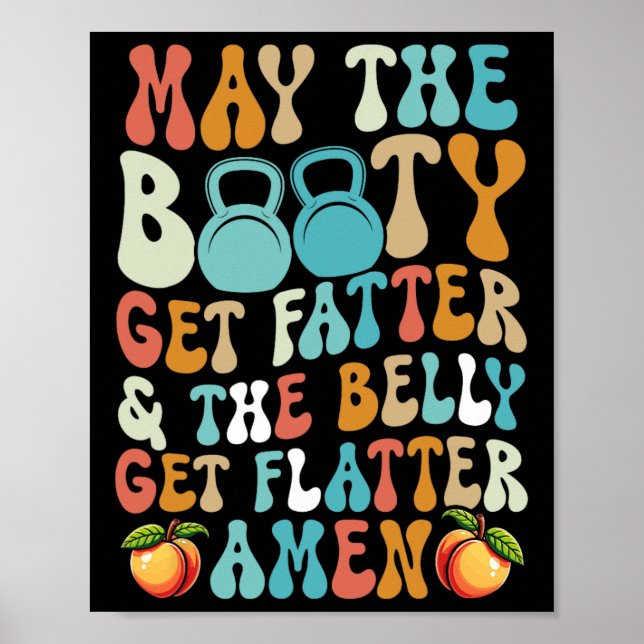 Kan Bootyn få en fatter Funny Fitness Cardio Hiit Poster (Framsidan)