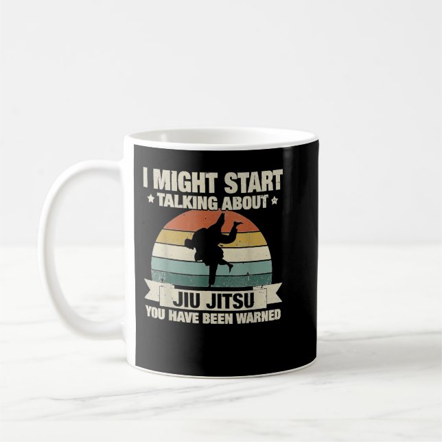 Kan börja prata Jiu Jitsu MMA Sports Kaffemugg (Vänster)