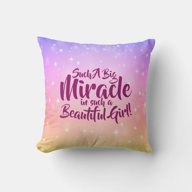 Kan byta text så här stor Miracle-vacker flicka Kudde (Framsida)