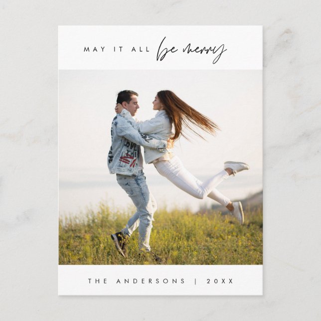 Kan det alla vara glatt, jul familjefoto vykort (Framsida)