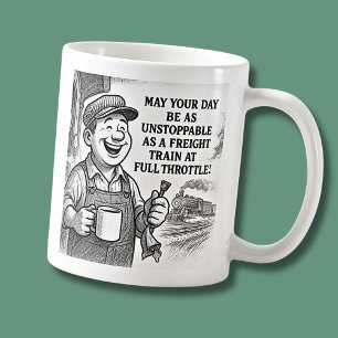 Kan din dag vara så ostoppad som en frakt Tåg Kaffemugg