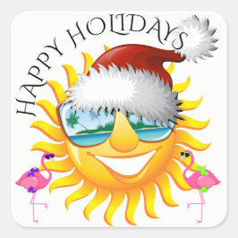 Kan din Helgdag vara varm och Beachy HolidayZDayZ Fyrkantigt Klistermärke
