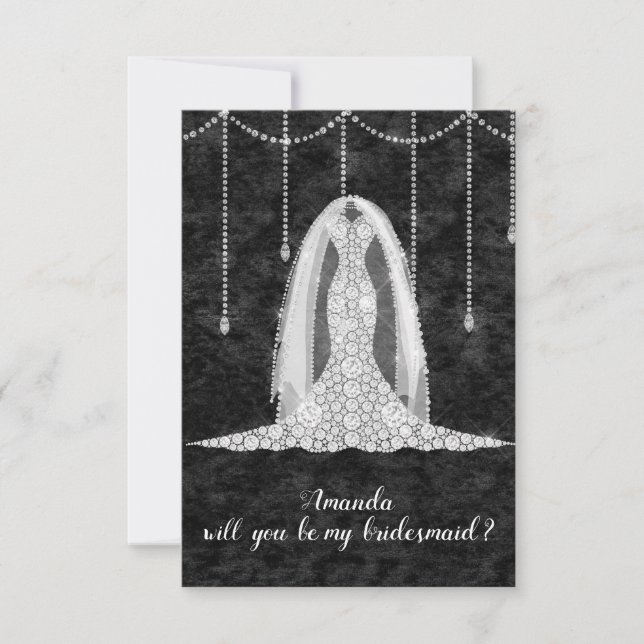 Kan du Bridesmaid Black White Dress Train Diamond? Inbjudningar (Framsida)