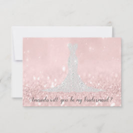 Kan du Bridesmaid Glitter Rosa Diamond DressGray Inbjudningar