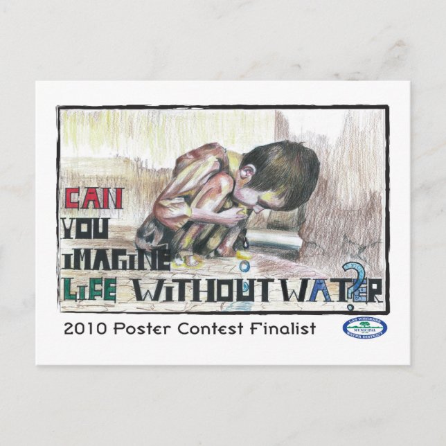 Kan du föreställa dig ett liv utan Vatten? Vykort (Framsida)