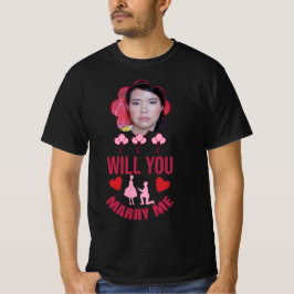 Kan du gifta dig med mig Anpassningsbar Photo Gift T Shirt