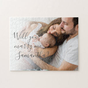 Kan du gifta mig med att Frieri familjefoto? Pussel