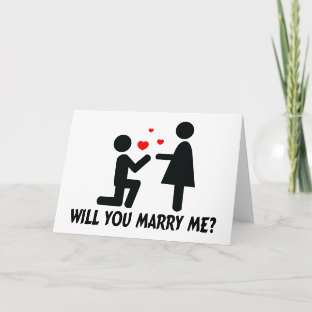 Kan du gifta mig med Bended Knee Man & Woman? Kort (Framsida)
