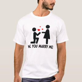 Kan du gifta mig med Bended Knee Man & Woman? Tee Shirt
