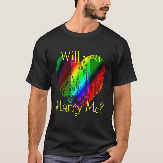 Kan du gifta mig med HBT Heart T Shirt Gay? (Framsida)