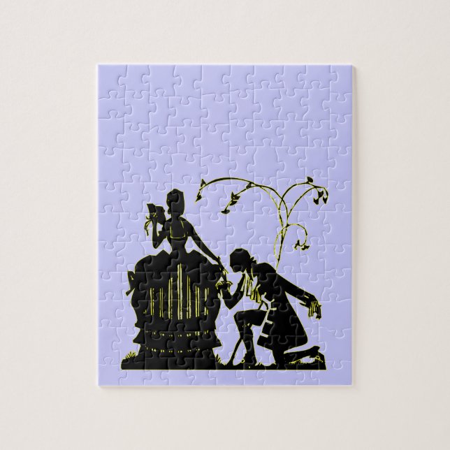 "Kan du gifta mig?" Silhouette Pussel (Vertikal)