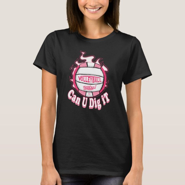 Kan du Gräva den Rosa Volleyball? T Shirt (Framsida)