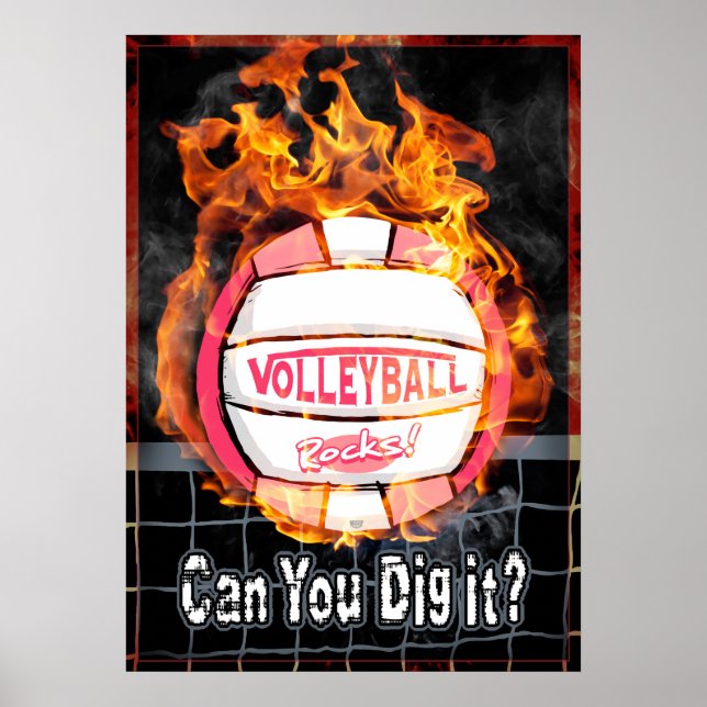 Kan du Gräva det bränna Rosa Volleyball? Poster (Framsidan)
