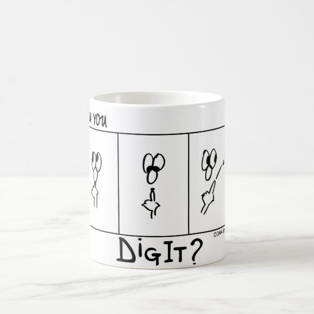"Kan du Gräva det?"-DigitCartoon.com Kaffemugg (Center)