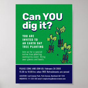 Kan du gräva det träd planteringshändelsemedel på poster