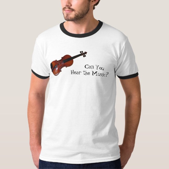 Kan du höra musiken? - Fiol Tee Shirt (Framsida)