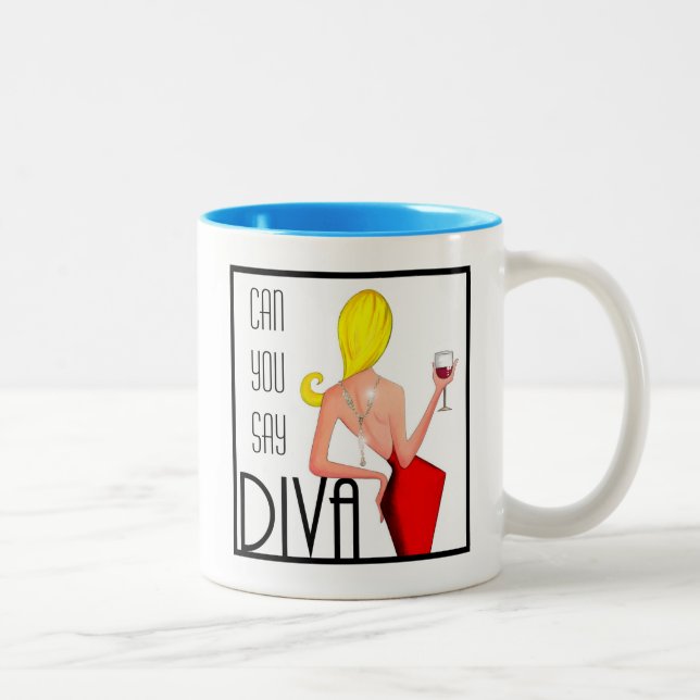 Kan du säga DIVA? Två-tonkaffe Mugg (Höger)