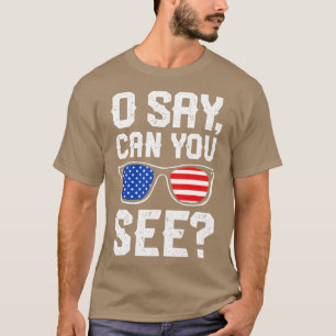 Kan du se 4:e juli, Boys Girls Sunglasse? T Shirt