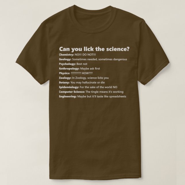 Kan du slicka vetenskapen? t shirt (Design framsida)