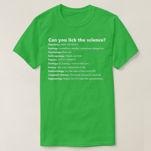 Kan du slicka vetenskapen tillbaka? t shirt (Design framsida)