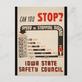 Kan du sluta? Poster av trafiksäkerhet Vykort