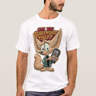 Kan Du Spara Den Roliga Fennecräven med Broderi T Shirt