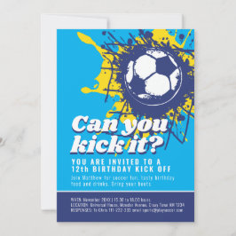 Kan du sparka den 12:e födelsedagsfest blå? inbjudningar