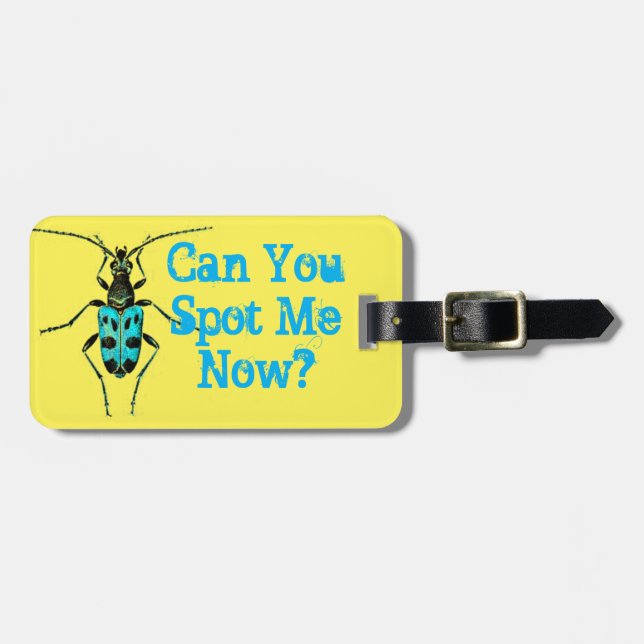 "Kan du spotta mig nu" Blåfläckad Beetle Kryp Bagagebricka (Horisontell Framsida)