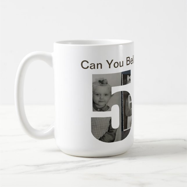 Kan du tro att du fyller 50? Barn fotokollage Kaffemugg (Vänster)