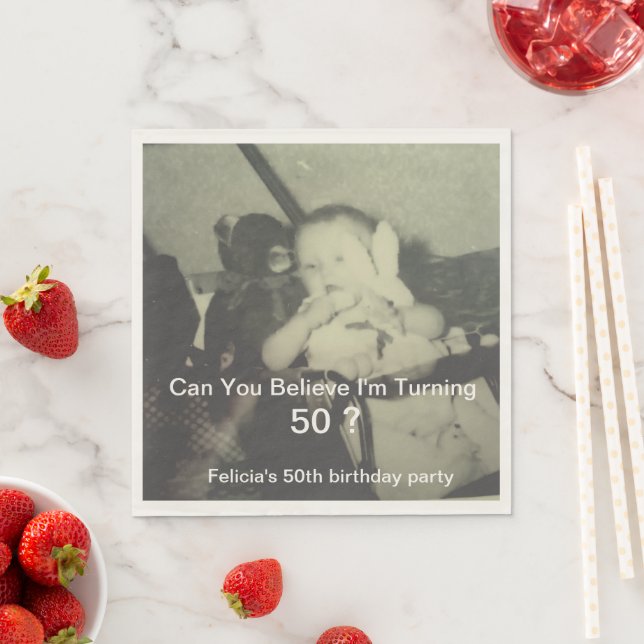 Kan du tro att du fyller 50 Barnfoto  Pappersservett (Insitu)