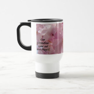 Kan farmor komma ut och leka! Kaffe koppblommor Resemugg