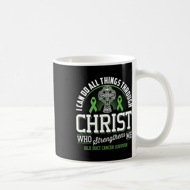Kan Göra Alla Ting Genom Kristus Gallgångscancer Kaffemugg (Höger)