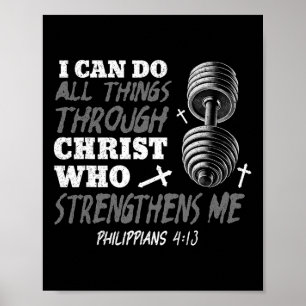 Kan Göra Alla Ting Kristen Jesus Bodybuilding Wei Poster