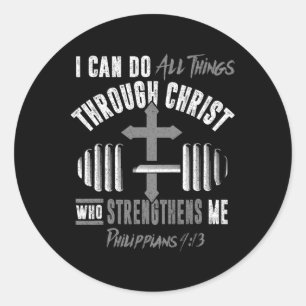 Kan Göra Alla Ting Kristen Jesus Bodybuilding Wei Runt Klistermärke