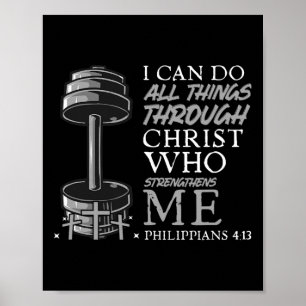 Kan Göra Alla Ting Viktlyftare Kristen Gym Bibel Poster