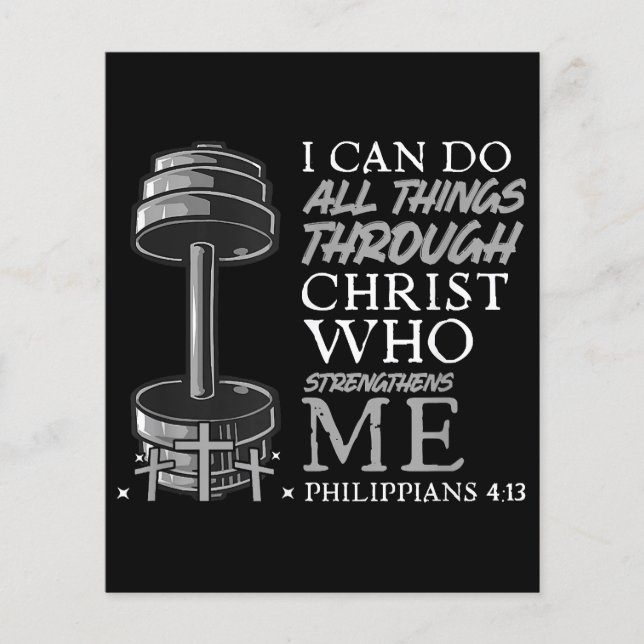 Kan göra allt Sak Weightlifter Gym Christian Bible (Framsida)