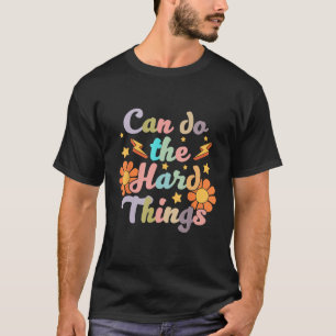 Kan göra det hårda Saken Flower BodyBuilder Fitnes T Shirt
