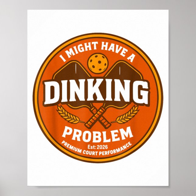 Kan ha ett dinking-problem retro pickleball poster (Framsidan)