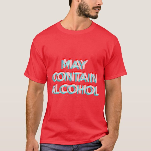 Kan innehålla alkohol pojke t shirt (Framsida)