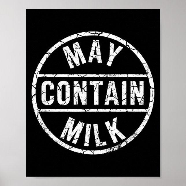 Kan innehålla mjölk rolig utsaga matchande coolt f poster (Framsidan)