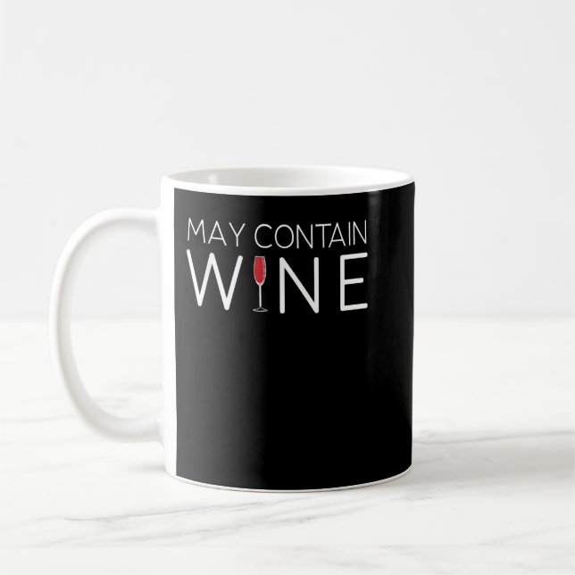Kan innehålla Vin alkohol T-Shirt Kaffemugg (Vänster)
