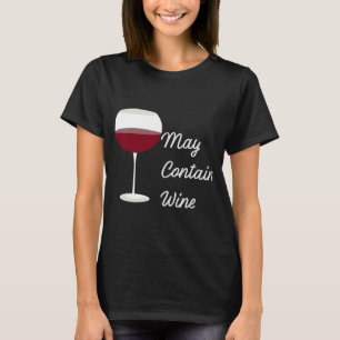kan innehålla vin lustigt drickskjorta t shirt