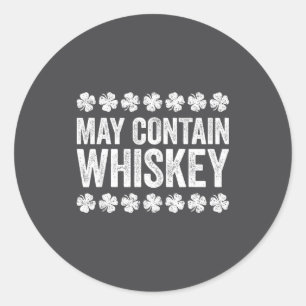 Kan Innehålla Whiskey Tröja Rolig Män Kvinnor St P Runt Klistermärke