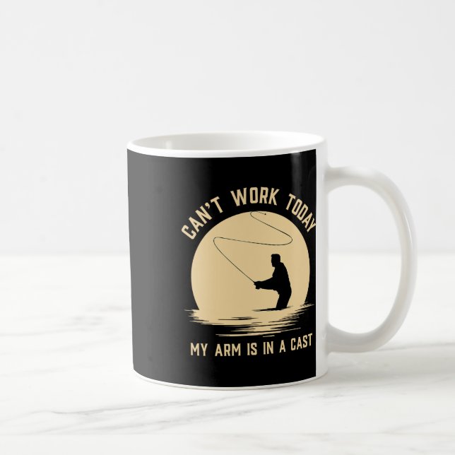 Kan Inte Arbeta Idag Min Arm Sitter I Gips - Rolig Kaffemugg (Höger)