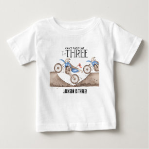 Kan inte fånga mig Blue Dirt Bike 3-årsdag T Shirt